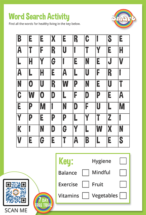 wordsearch healthy living